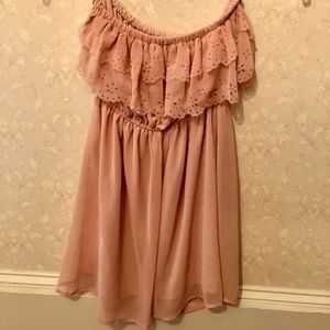 Strapless blush dress